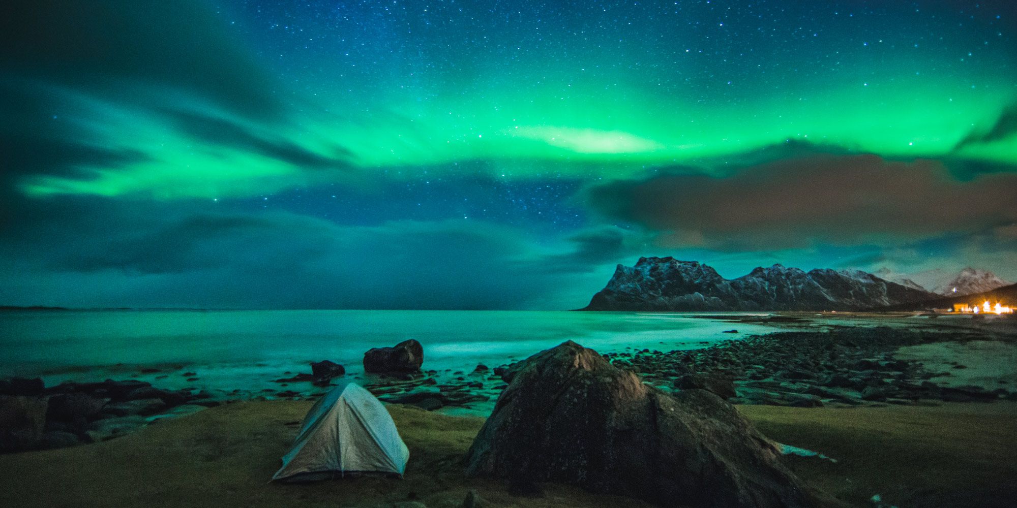 Camping på Uttakleiv i Lofoten