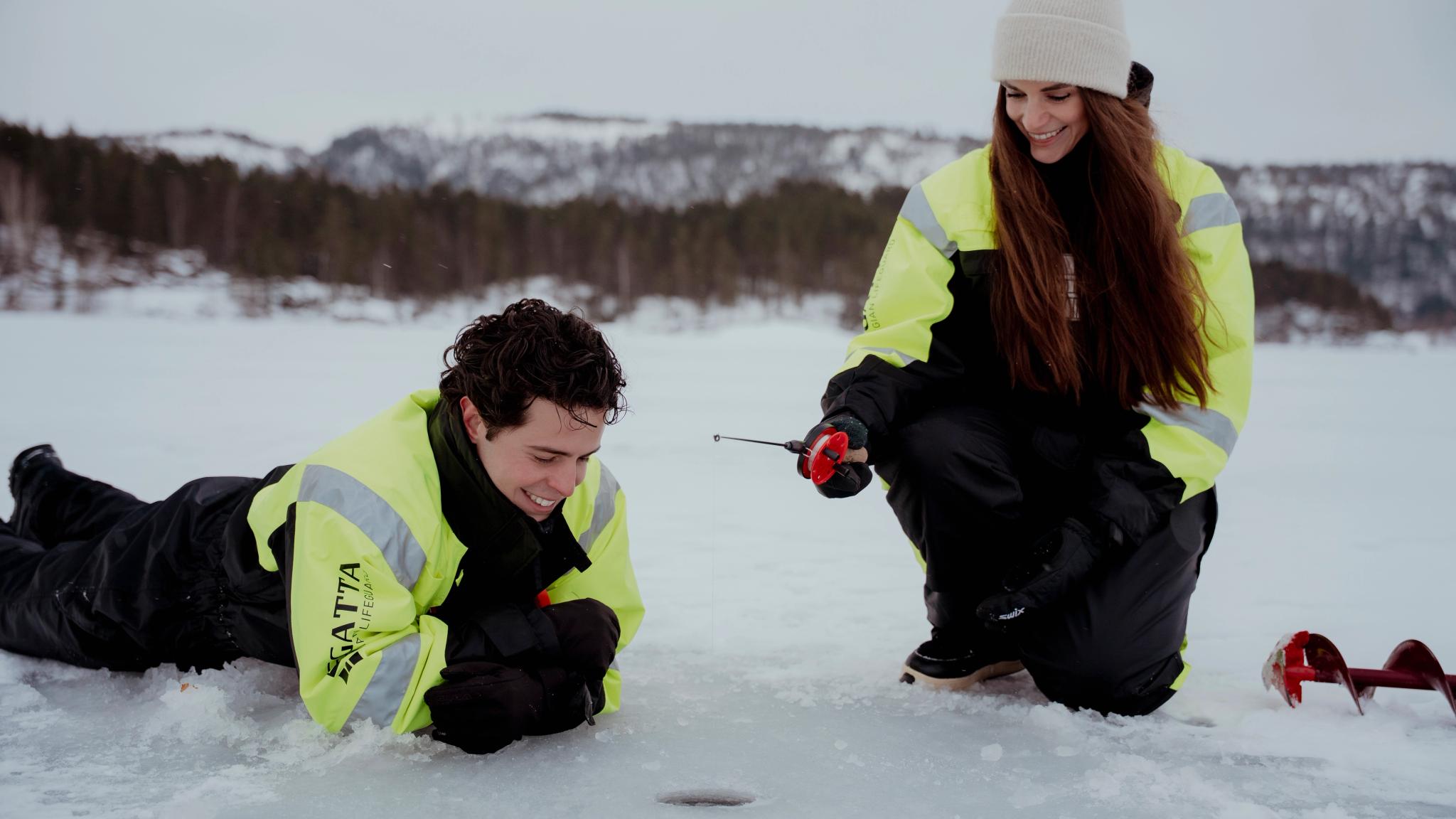 Ice fishing in Evje, Setesdal