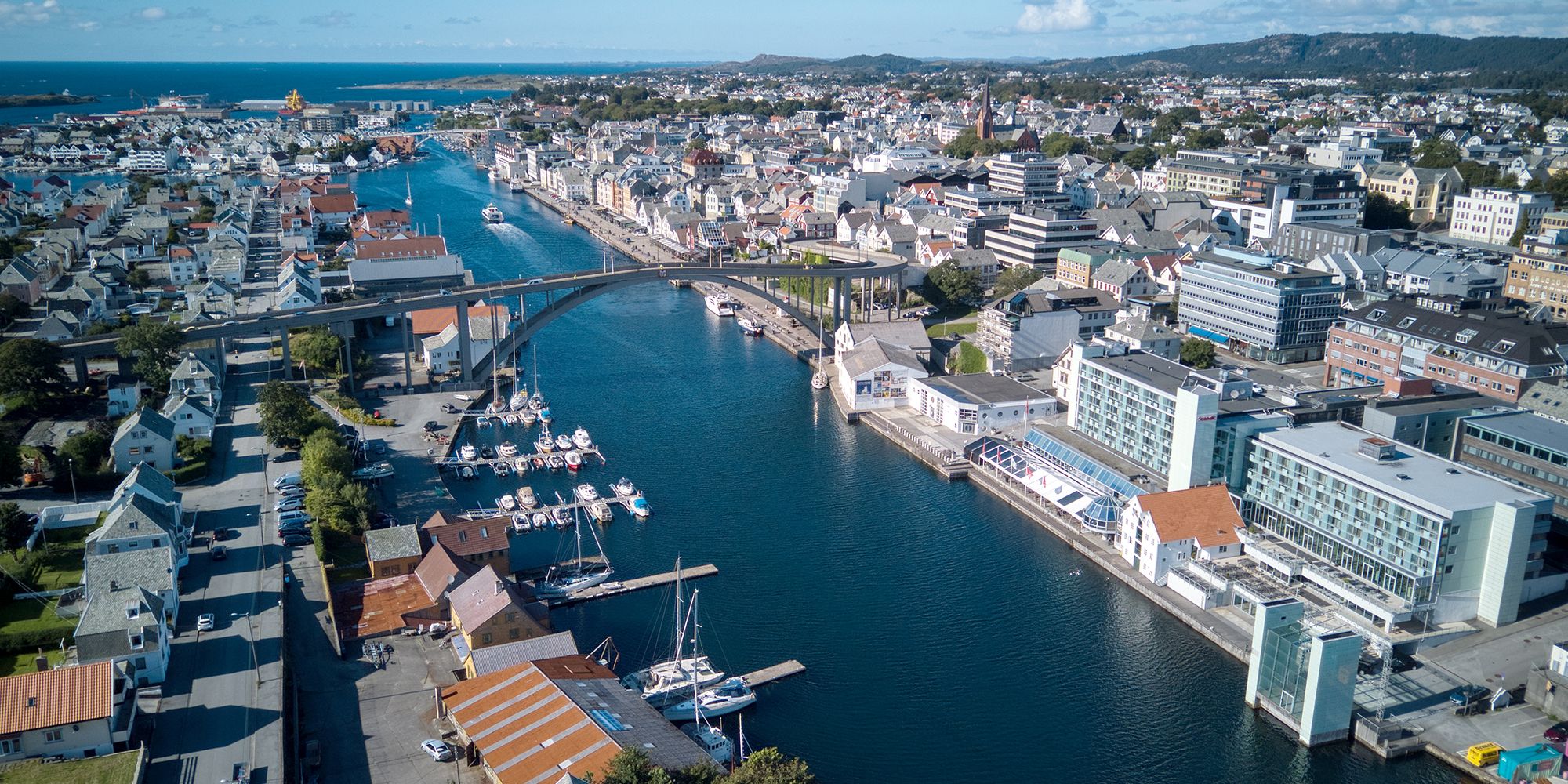 Haugesund city in Fjord Norway