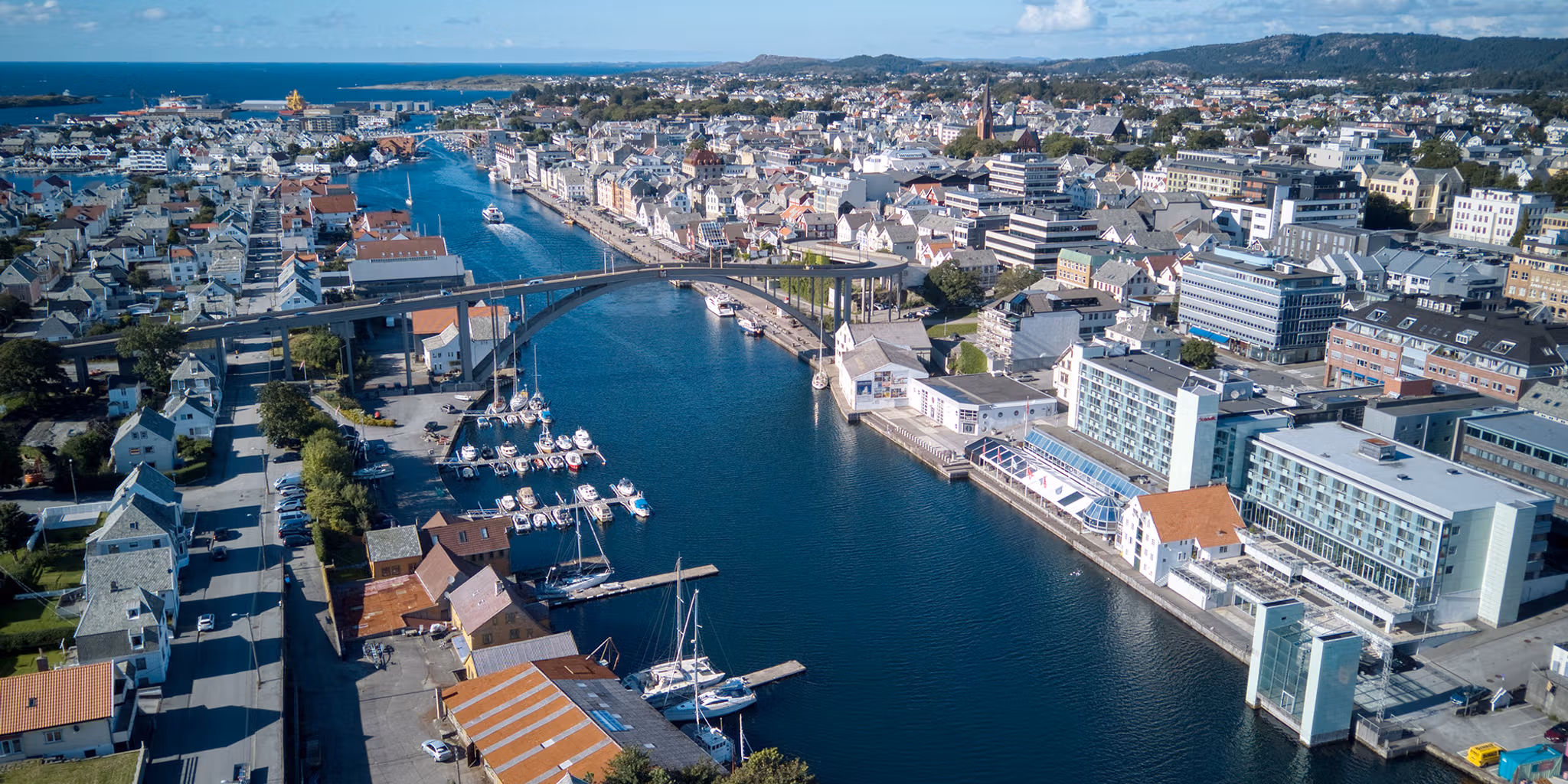Haugesund city in Fjord Norway