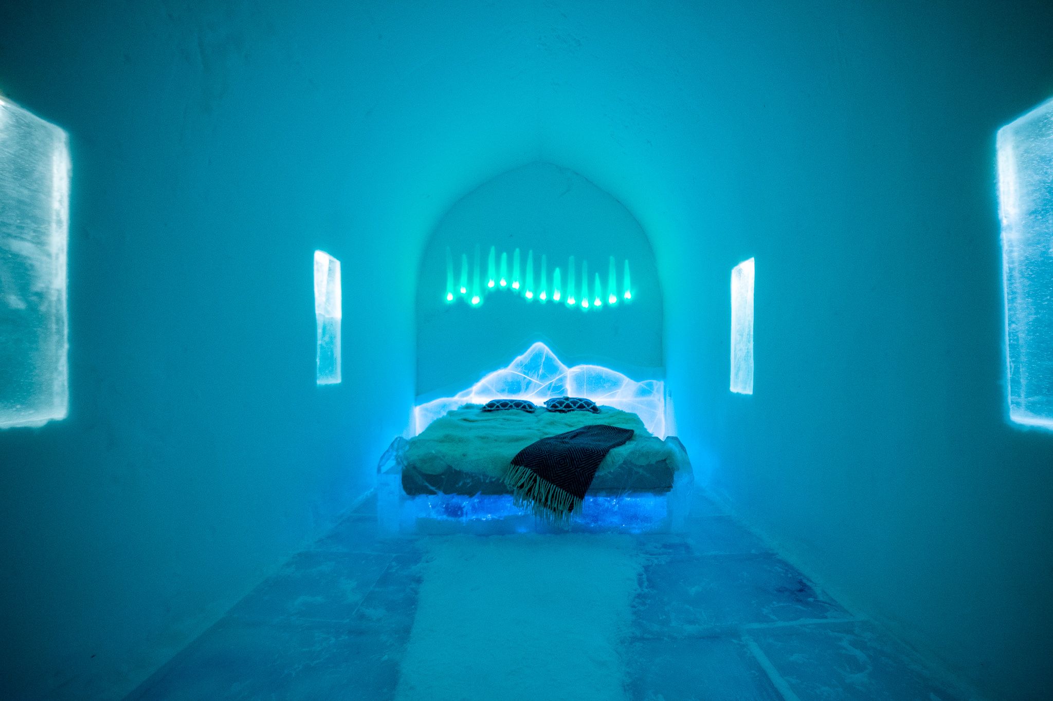 A suite in the Sorrisniva Igloo hotel in Alta, Northern Norway