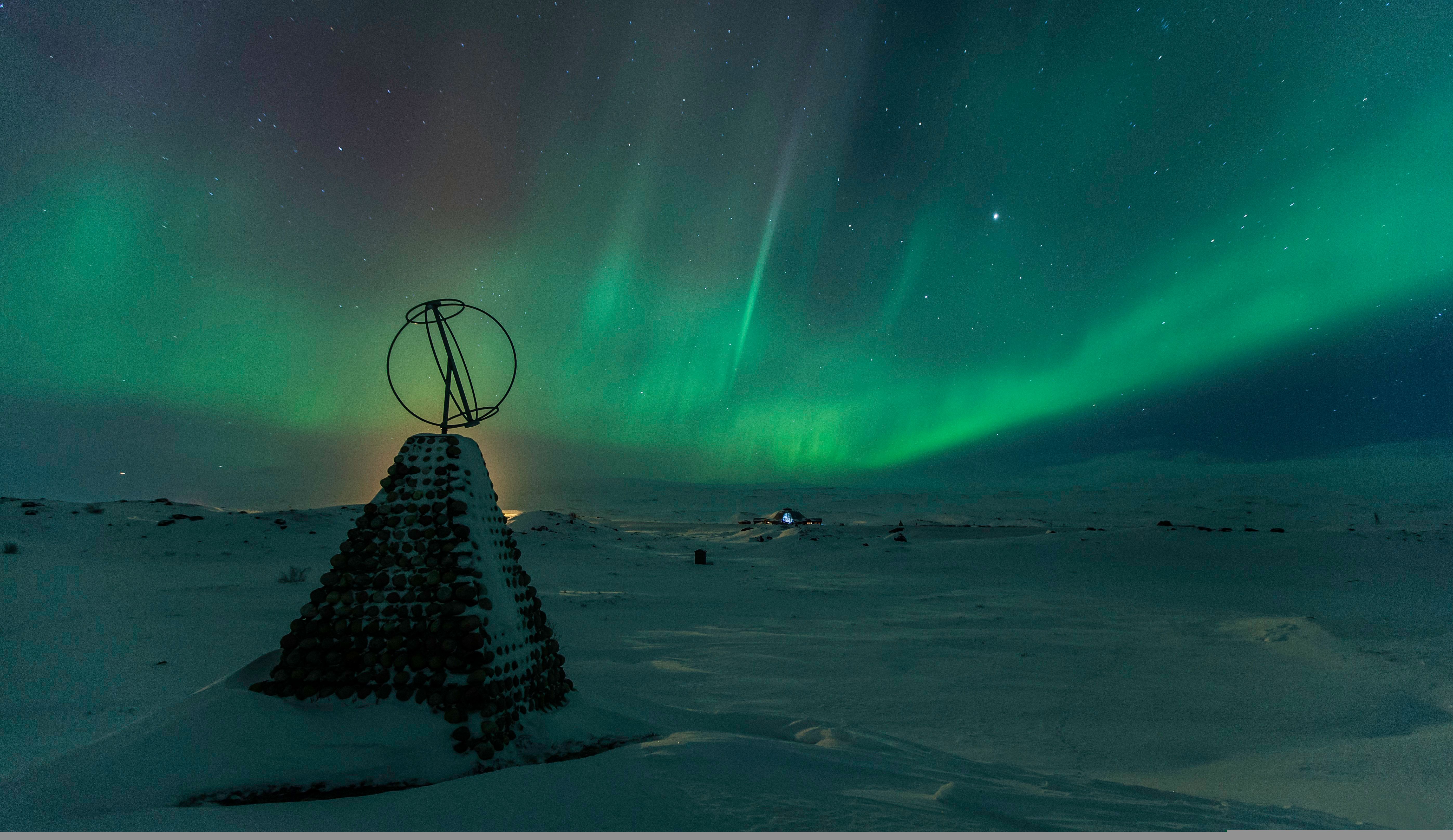 Northern lights at polarsirkelen in Saltfjellet, Salten, Northern Norway