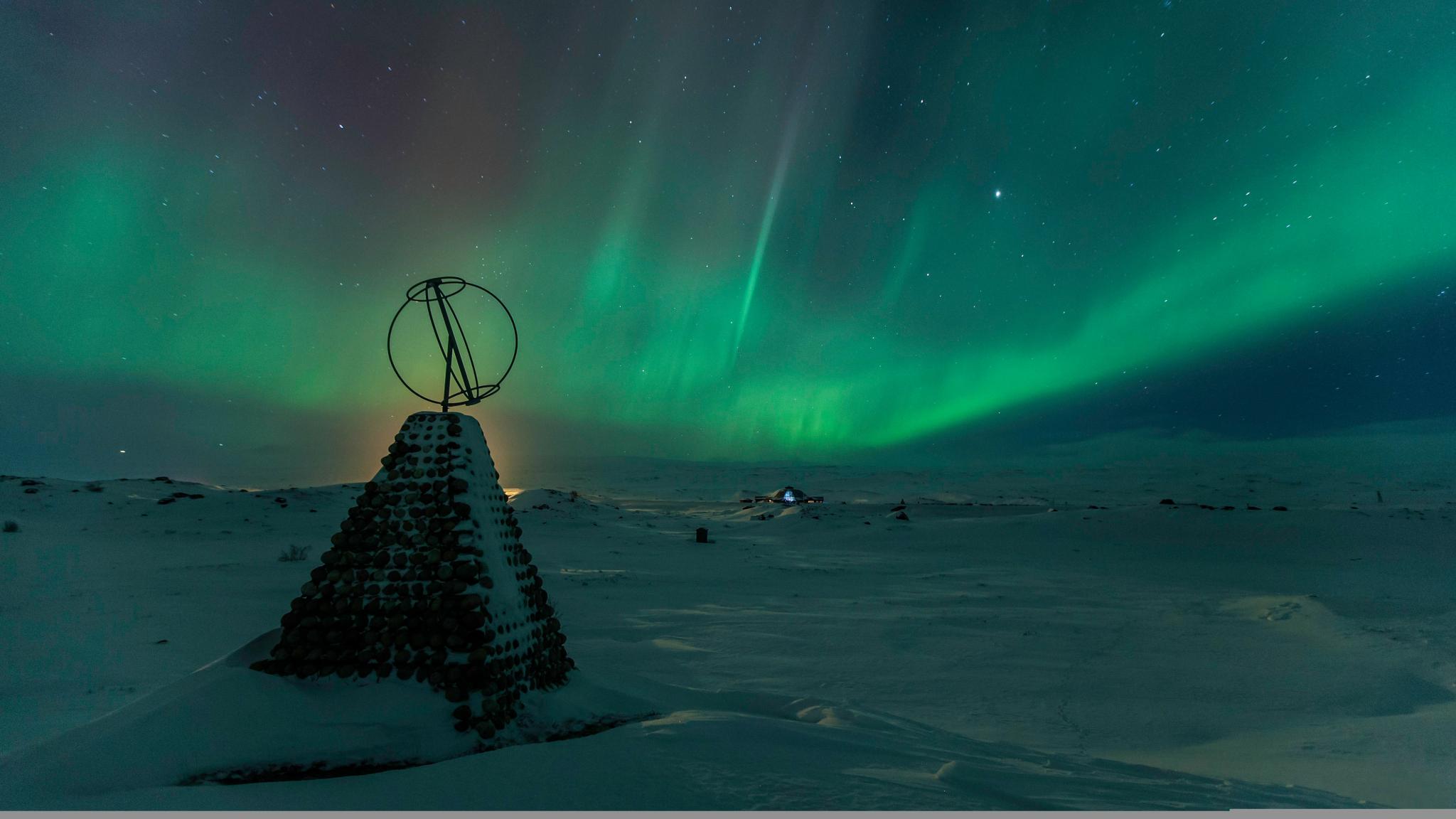 Northern lights at polarsirkelen in Saltfjellet, Salten, Northern Norway