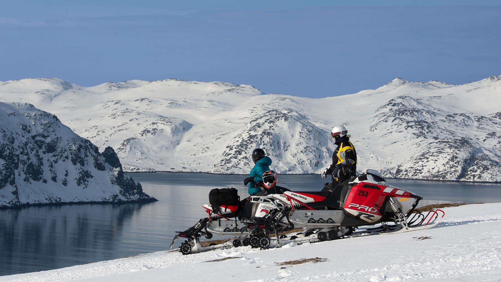 Winter excursion with snowmobile to The North Cape