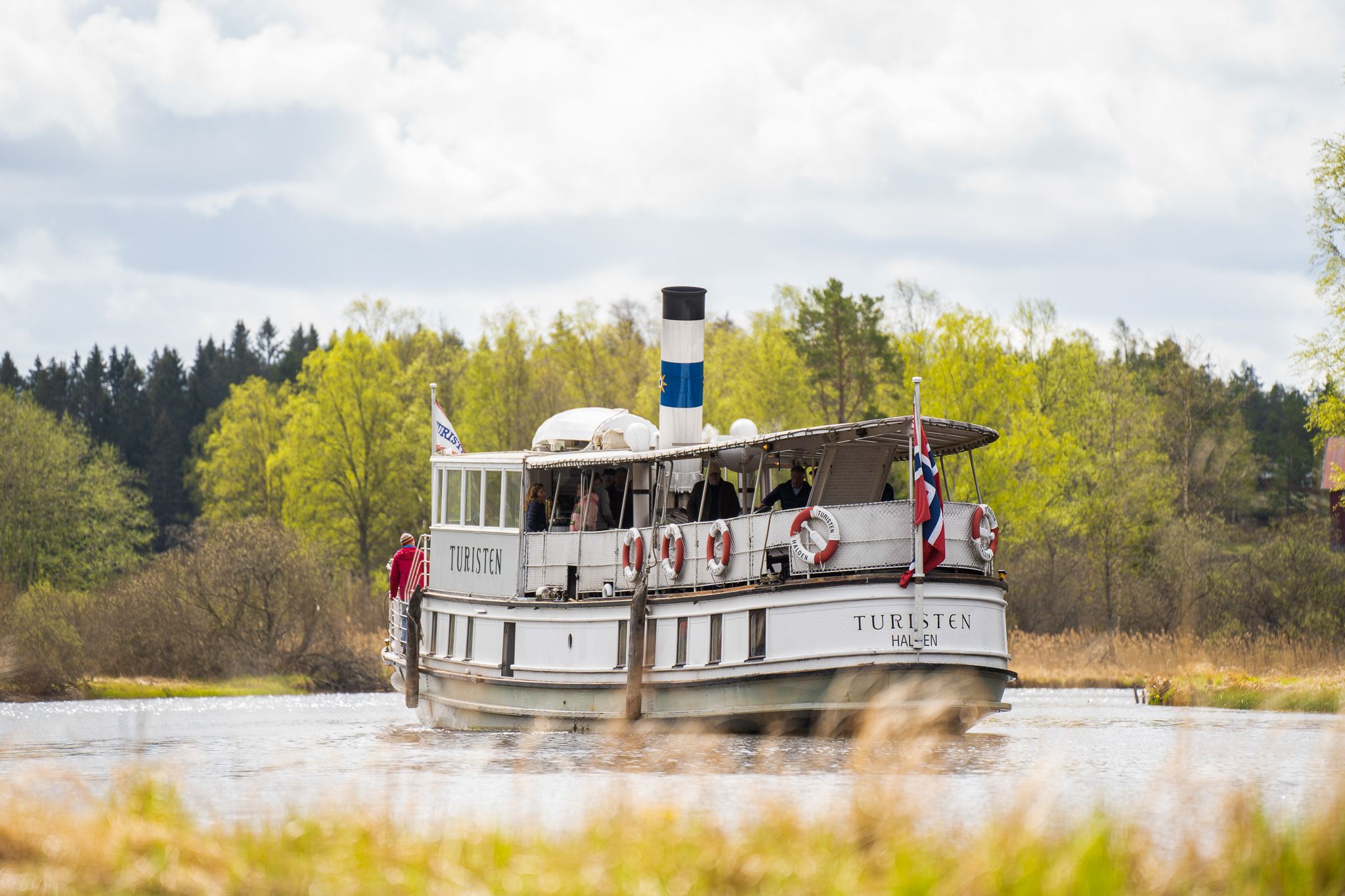 The Steamer D/S Turisten on the Halden Canal in Eastern Norway.