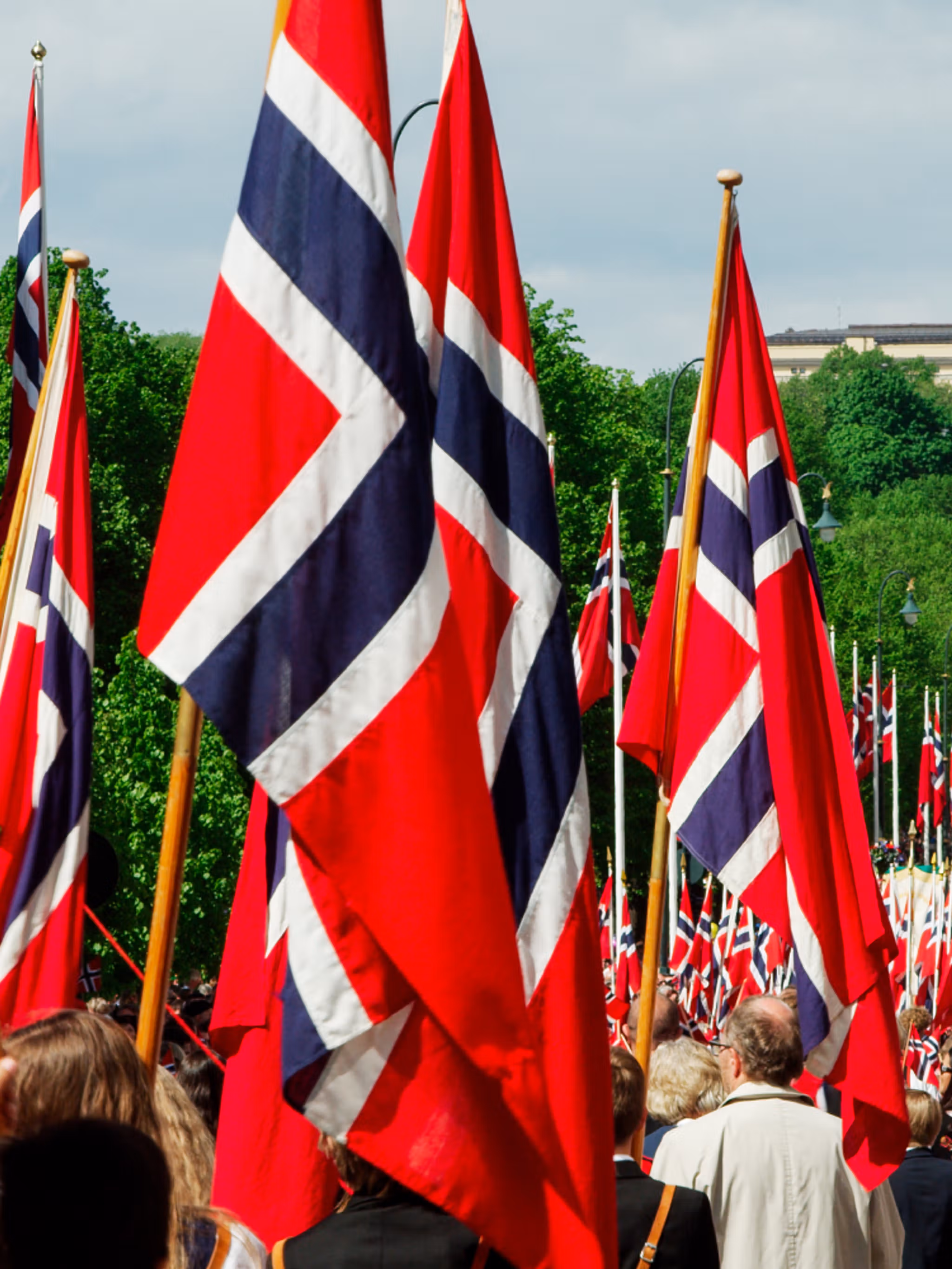 View of the children's parade with hundreds of Norwegians in Oslo on 17 May, Norway's national day