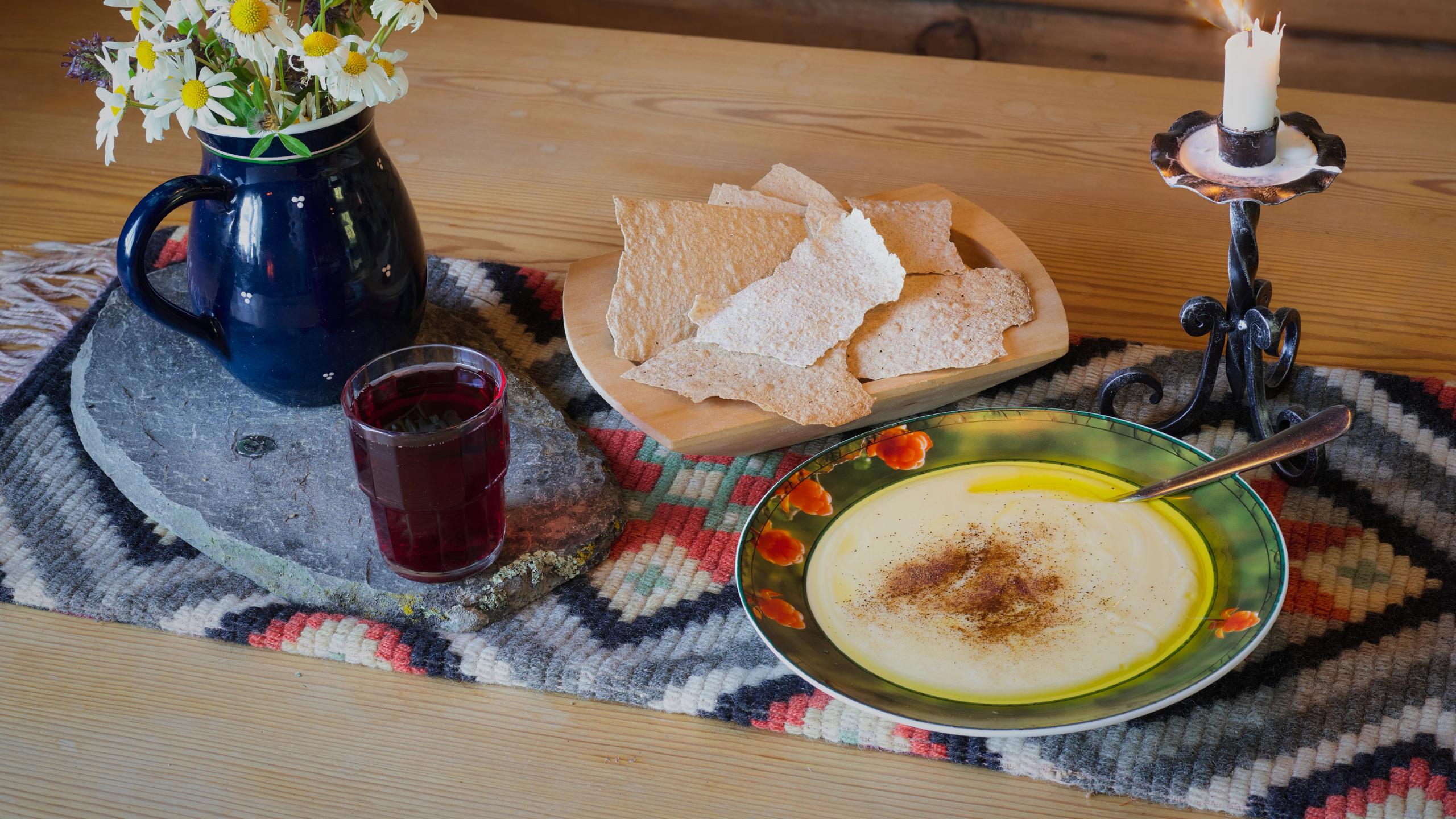 Traditional food at Fagerdalen Støl in Hallingdal, Eastern Norway