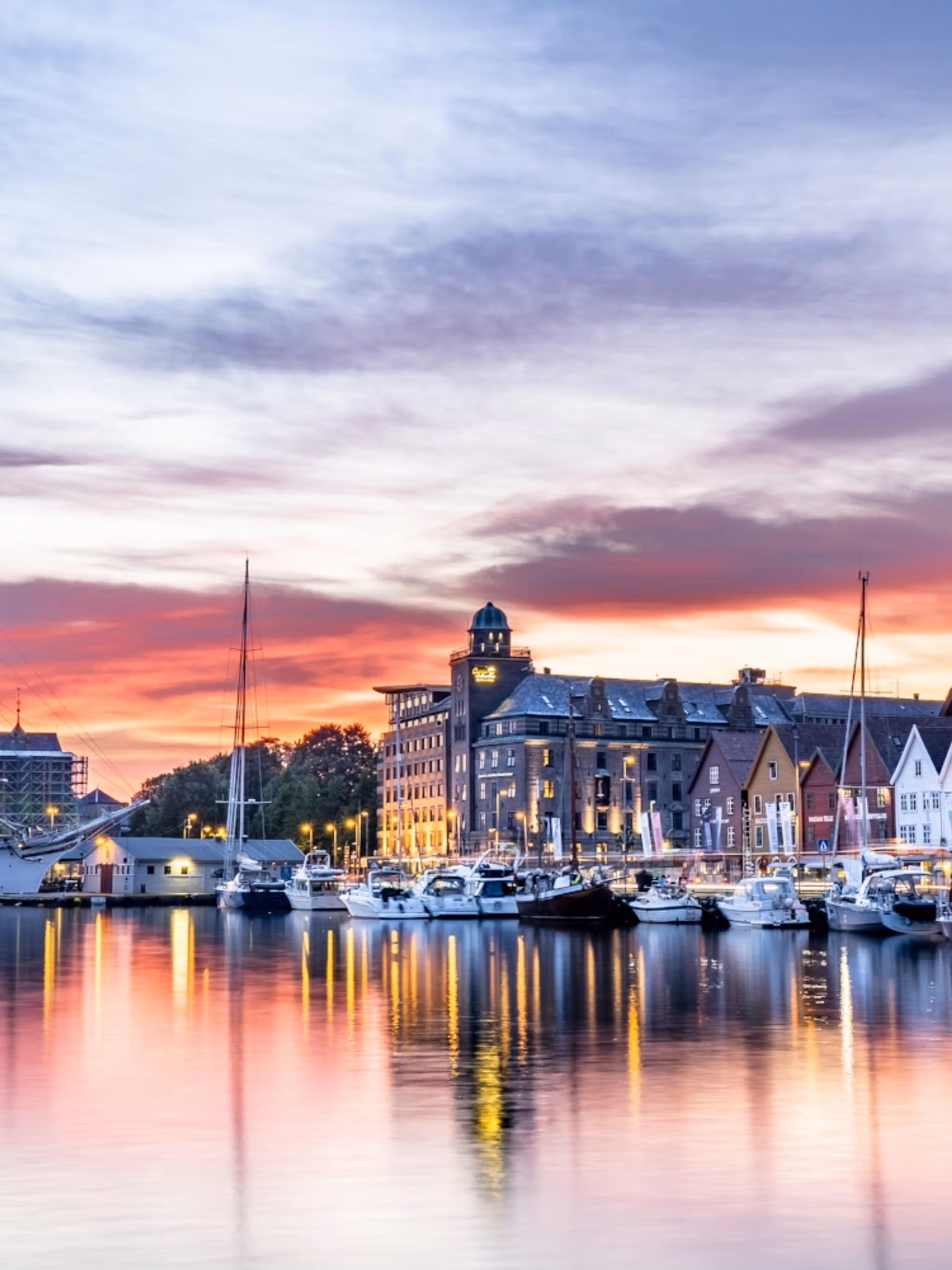 Bryggen, un site protégé par l'UNESCO, à Bergen, Norvège des Fjords