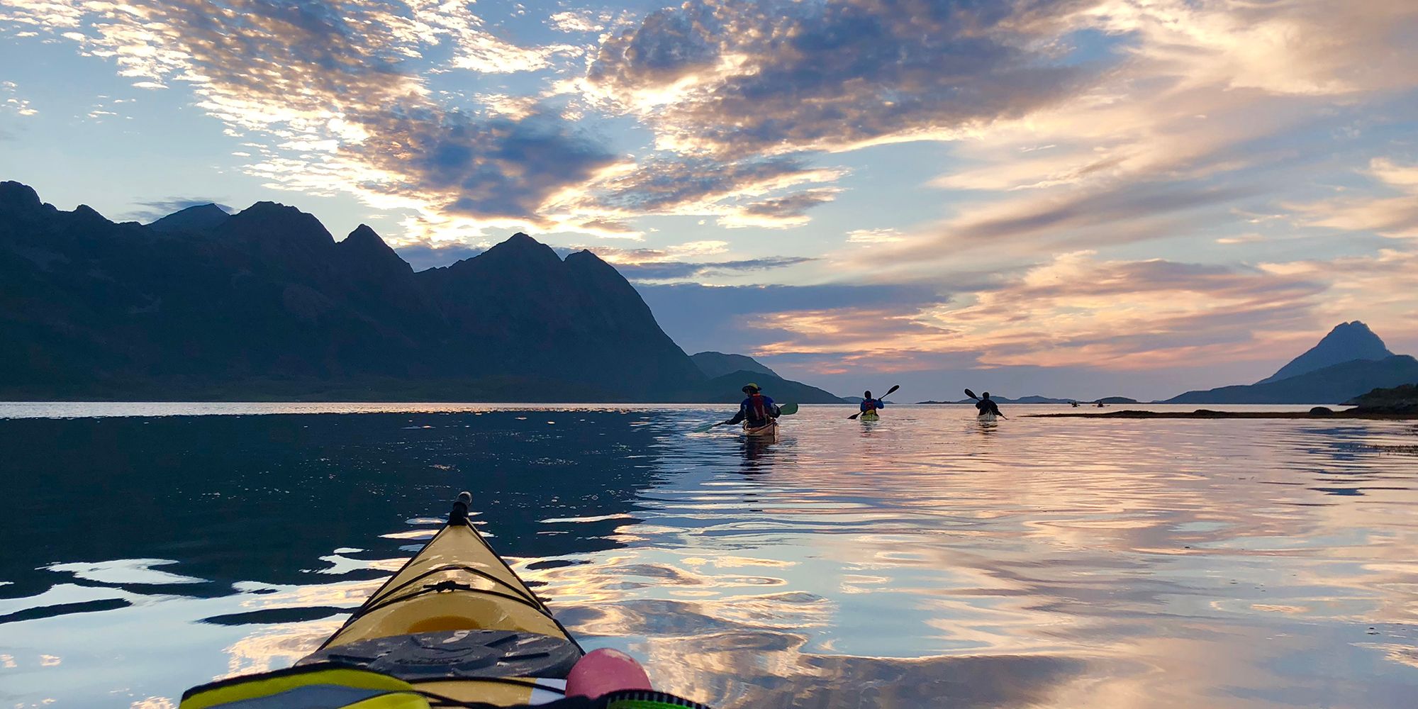 Kayaking in Vesterålen, Northern Norway.