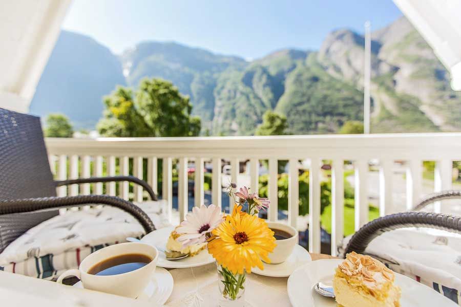 Breakfast at Vik Pensjonat og hytter in Eidfjord, Fjord-Norway