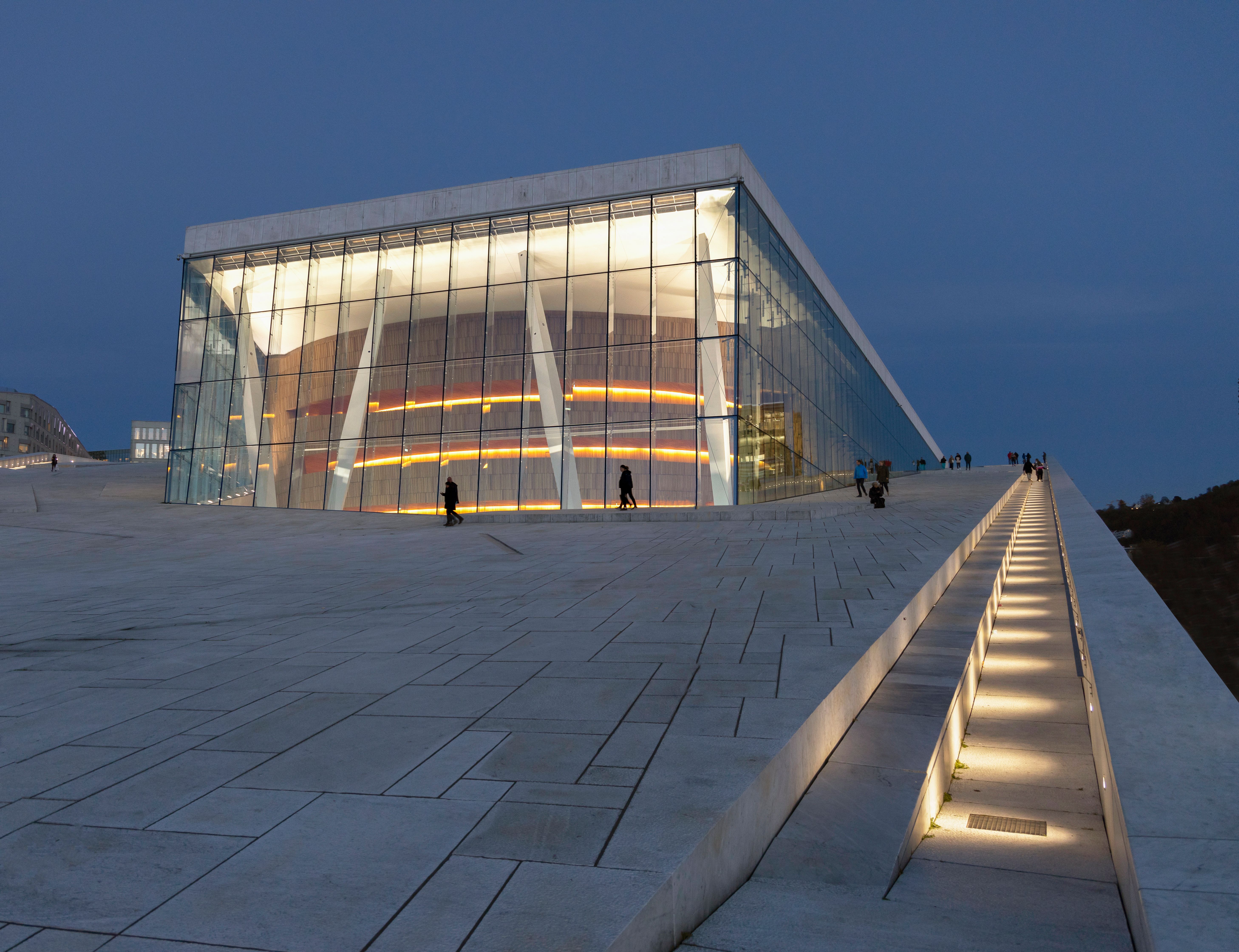 The facade of The Opera House in Oslo 