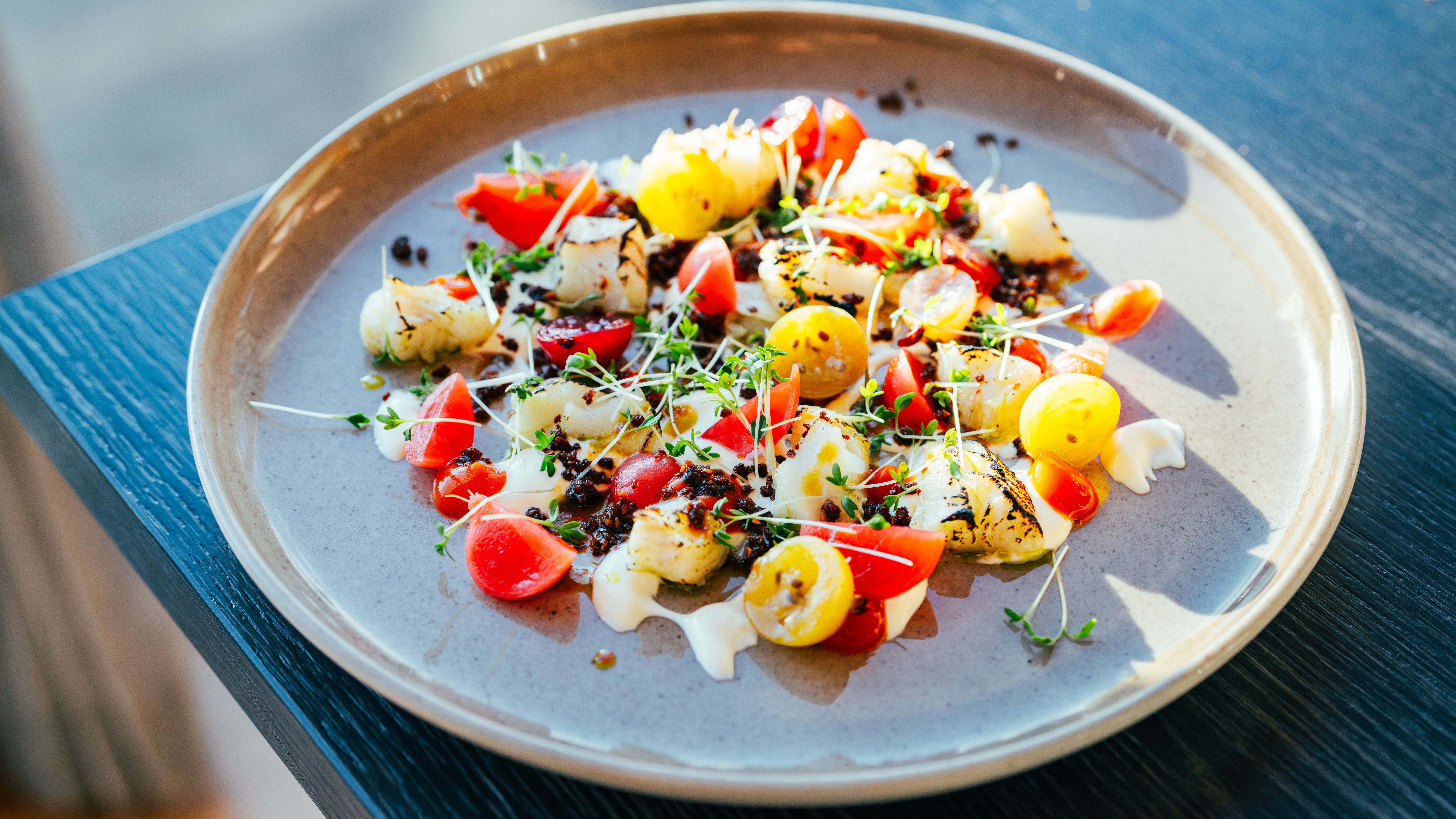 A colourful fish dish at Smaken av Ryfylke restaurant
