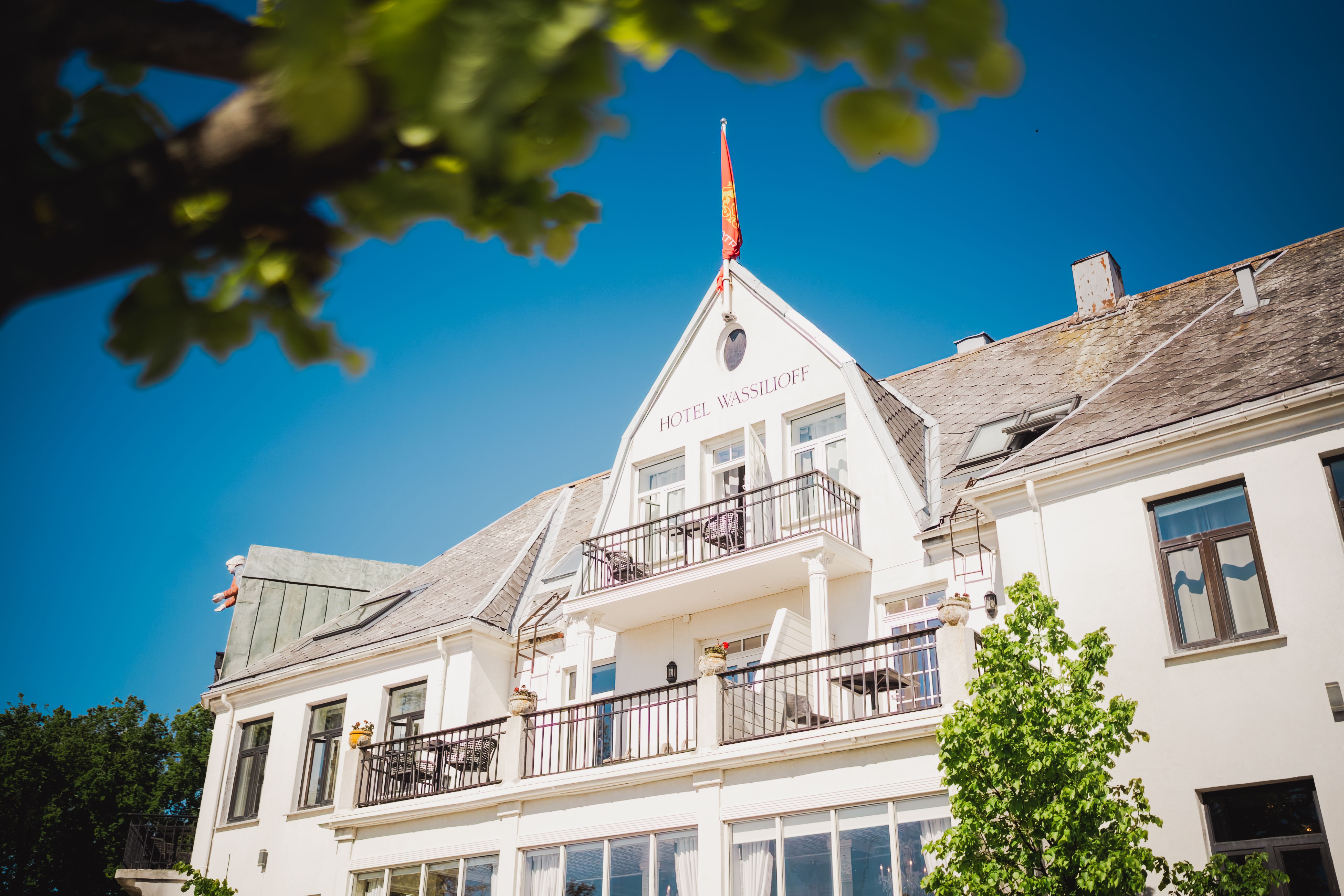 The exterior of a historic hotel.