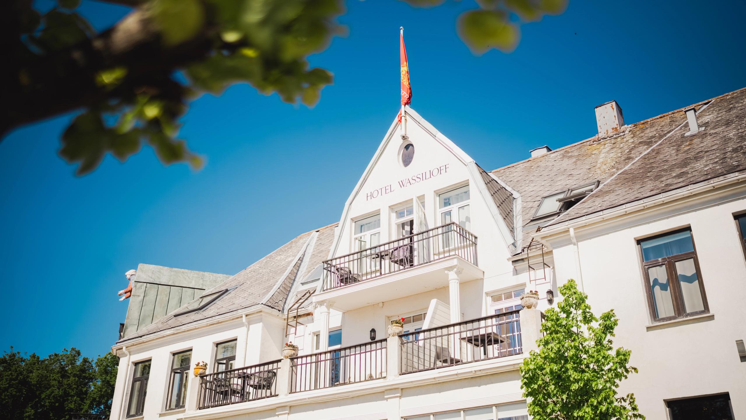 The exterior of a historic hotel.