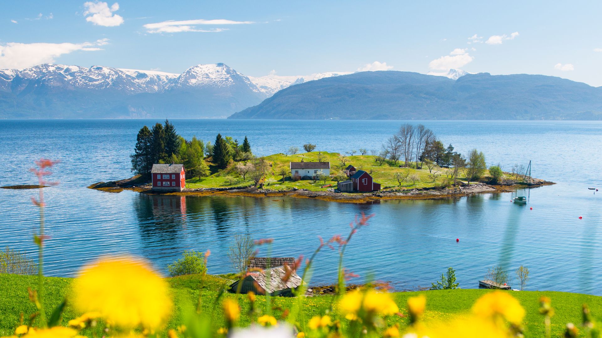 The Omaholmen island in the Hardanger region