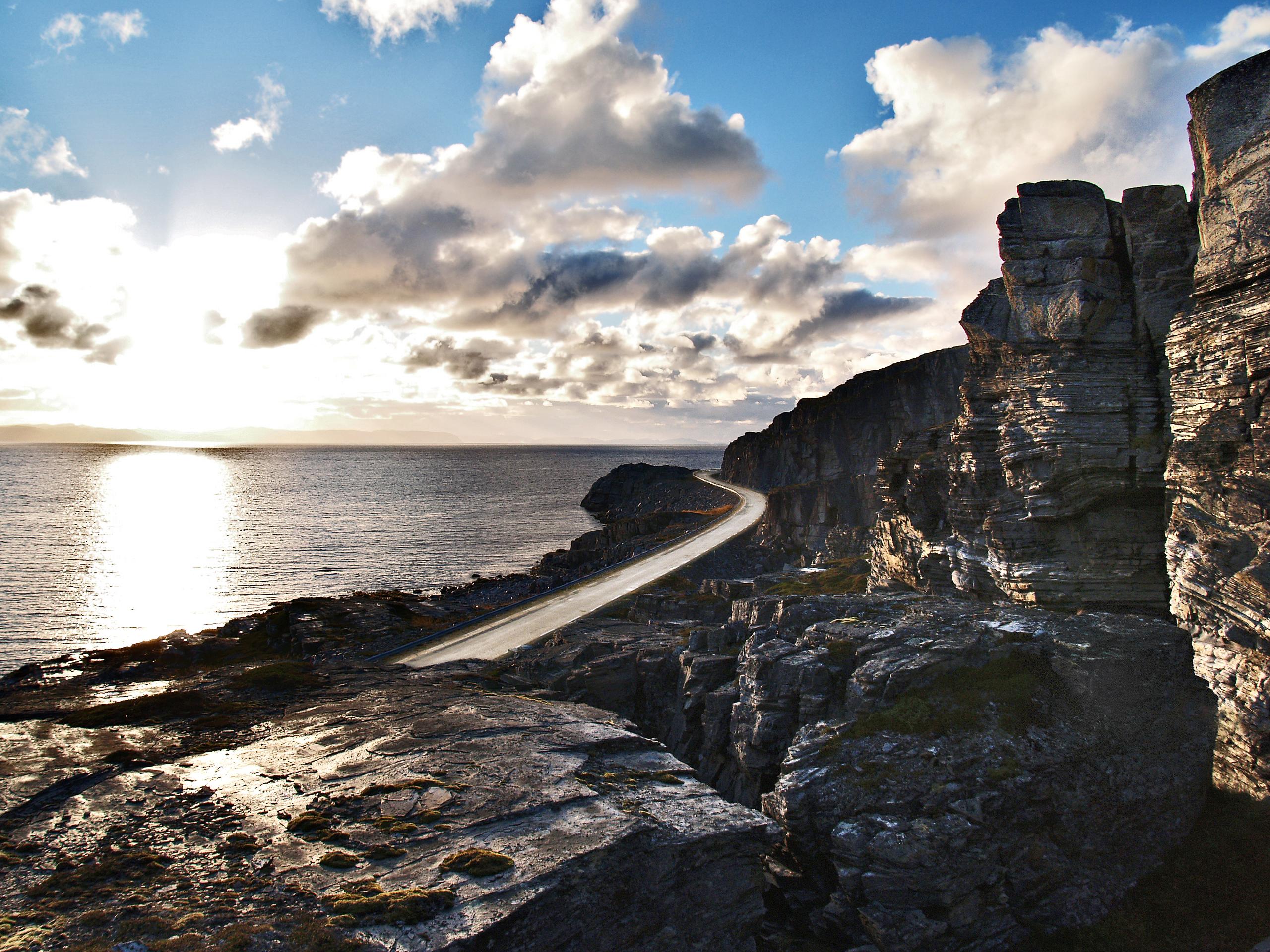 Landscape of the Norwegian Scenic Route Havøysund