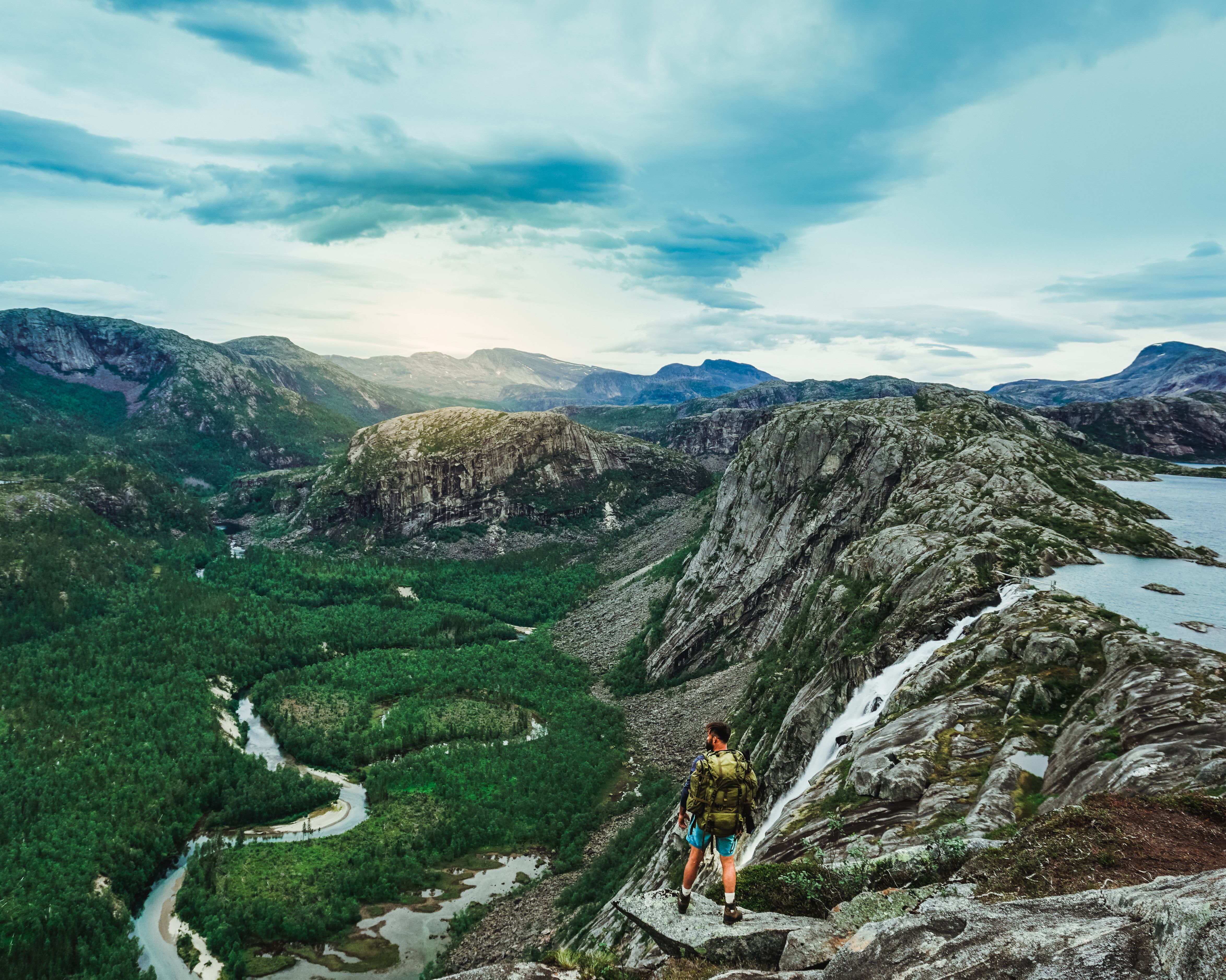 People hiking in the Rago National Park in Salten, Northern Norway